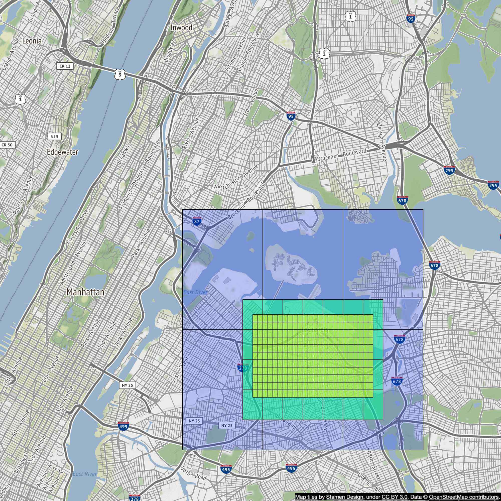 Figure 6 Routing tiles of varying sizes